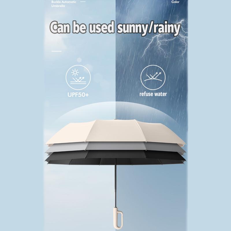 Fully Automatic Buckle Umbrella: A Versatile, Anti-UV Folding Sunshade for Men and Women, Strong Resistance to Harsh Weather Outdoors