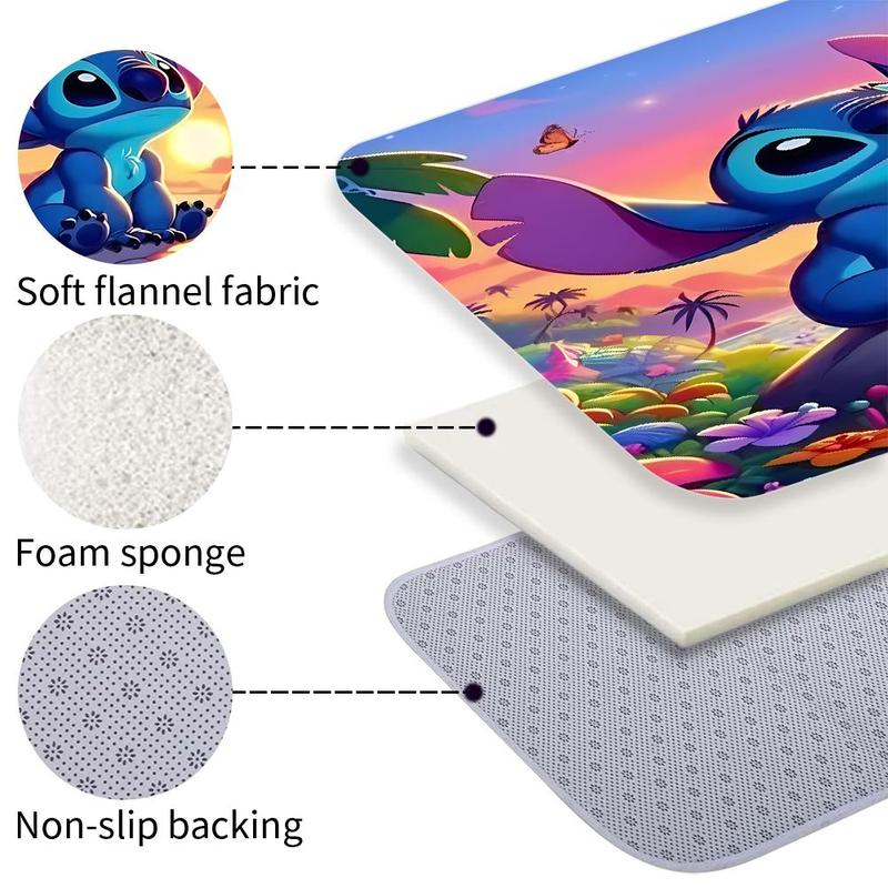 Cartoon Animal Pattern Bath Mat, 1 Count Non-slip Soft Floor Mat, Decorative Carpet for Home Living Room Bedroom Bathroom