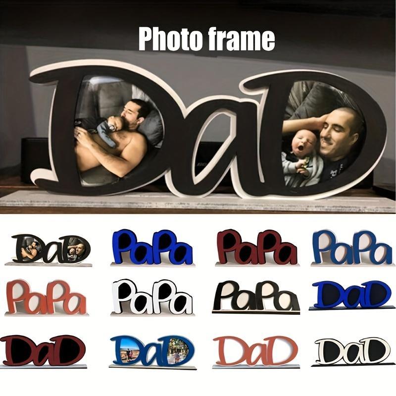 Letter Design Photo Frame for Room Decor, 1 Count Dad Papa Design Photo Frame for Home Decor, Dad Photo Frame, Gift for Dad