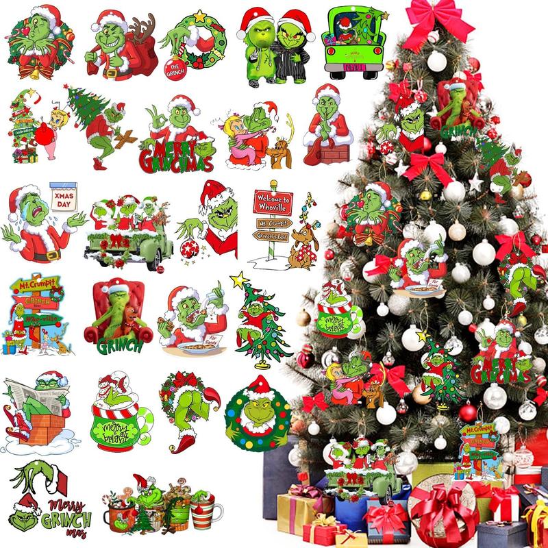 Christmas Tree Decorations 24Pcs Christmas Tree Ornament Winter Holiday Xmas Christmas Decor Paper Hanging Ornament for Indoors Home House Christmas Party Favor Supplies Decoration