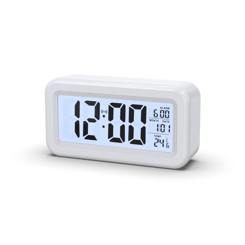 Simple Digital Alarm Clock without Battery, 1 Count LED Alarm Clock with Temperature & Date Display, Desktop Clock for Home Bedroom Office