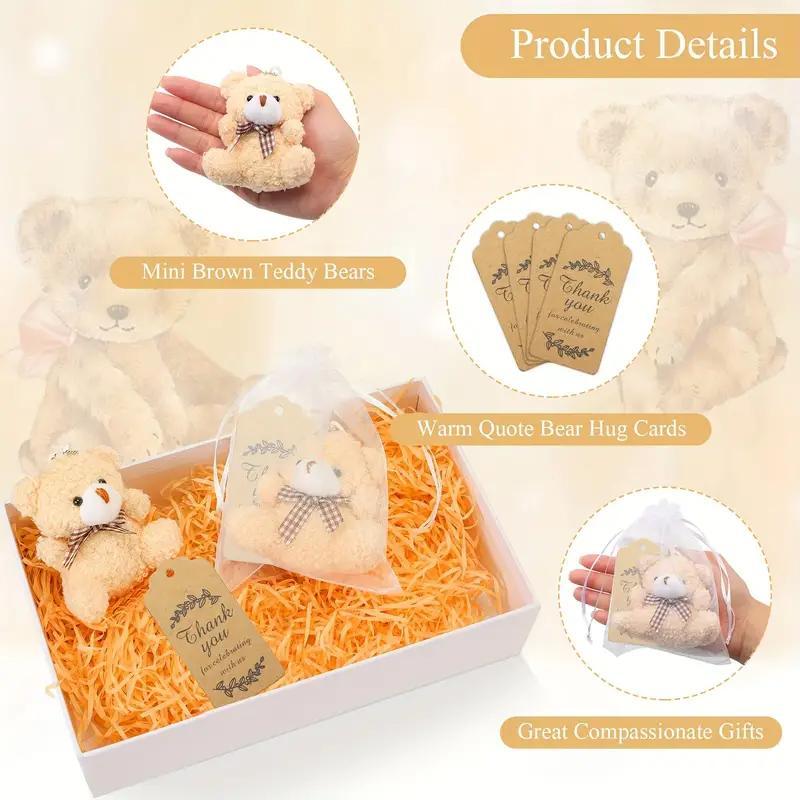 Teddy Bear Plush Doll with Gift Tag, 18pcs set Cute Bear Doll with Gift Box, Wedding Party Gift, Party Favors for Wedding Birthday