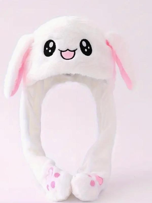 Cute Rabbit Design Hat, Glowing Hat with Moveable Bunny Ears, Fashion Accessories for Women & Men, Luminous Hat for Party