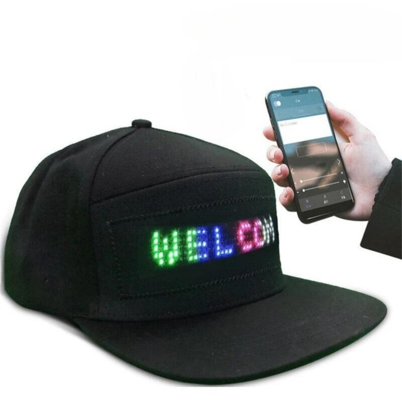 APP Control LED Cap, 1 Count DIY Editing Light Up Hat for Party, Club, LED Light Hat with Text, Music, Image, Drawing