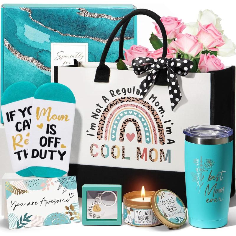 Mom Gifts Christmas Gifts for Mom from Daughter Son kids, Birthday Gifts Basket for Mom Women Mother-in-Law Mom Christmas Gifts, New Mom Gifts for Wife from Husband with Canvas Tote Bag Tumbler