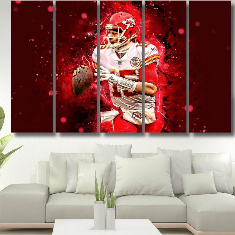 Patrick Mahomes Wall Art, Patrick Mahomes Poster, Kansas City Chiefs Poster, Gift for Birthday, UnFramed,Gift for Men