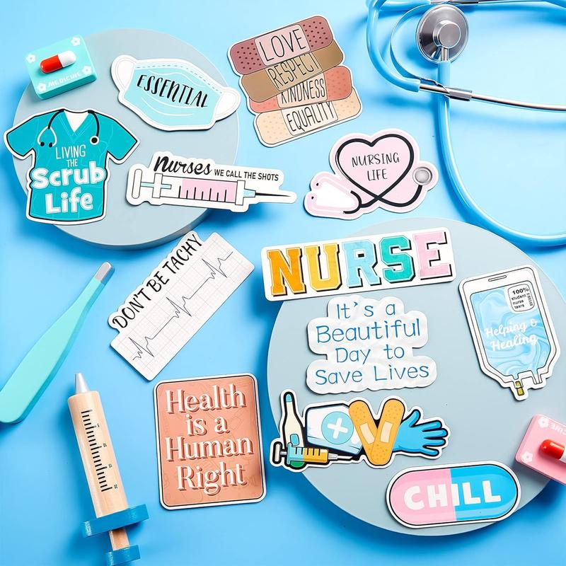 12 count Nurse Refrigerator    Stickers  Stickers Funny  School Essentials   Student Stickers  Nurse Decal for Refrigerator Laptops