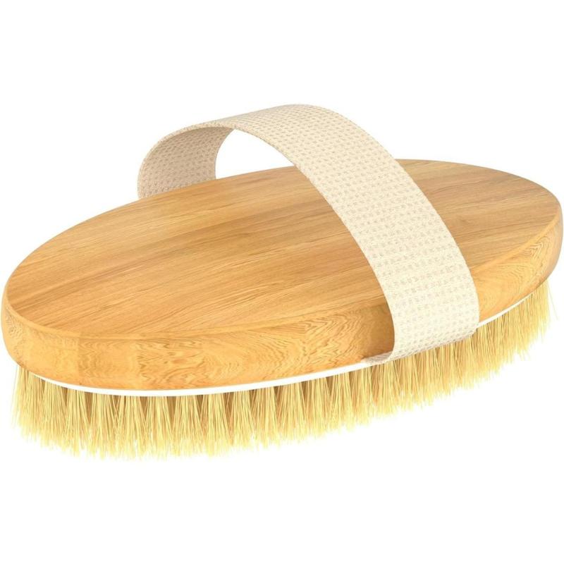 Dry Brushing Body Brush, Exfoliating Body Scrubbers, Natural Bristles for Dry Skin, Improve Circulation, Stop Ingrown Hairs, Reduce Acne and Cellulite-1 Pack(Creative Home) Accessories