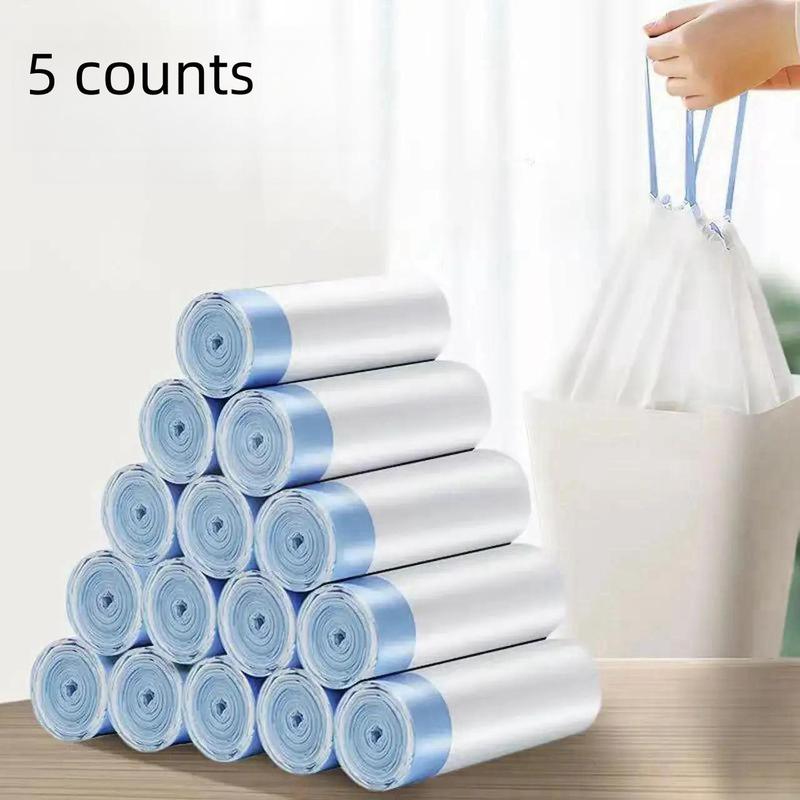 Disposable Drawstring Bin Bag, 75pcs set Recyclable Garbage Bags, Durable Bin Bags for Home Kitchen, Bathroom, Office