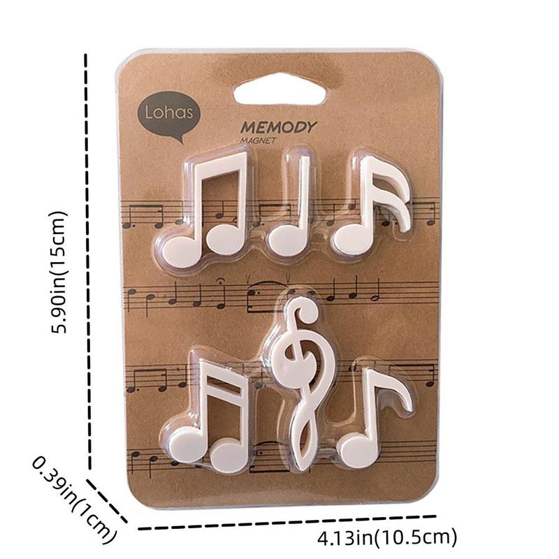 Music Note Design Fridge Magnet, 6 Counts set Creative Piano Music Note Magnetic Sticker, Magnetic Decoration for Home Kitchen Office