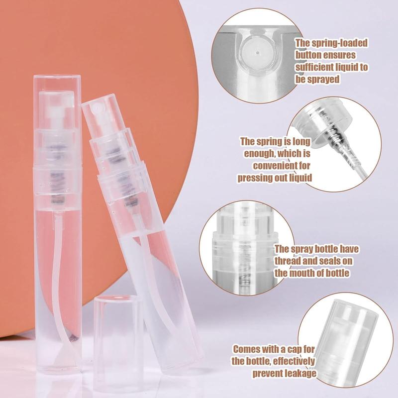 60 count Mini Spray Bottle, Mini Clear Plastic Spray Bottle Empty, Fine Mist Refillable Mini Perfume Bottle, Perfume Atomizer, Small Empty Sample Containers, Plastic Portable Travel Bottle