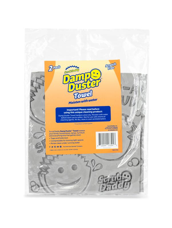 Damp Duster Towel - 2 Pack, Traps and Holds Dust, Compressible for Dusting Tight Spaces, 7