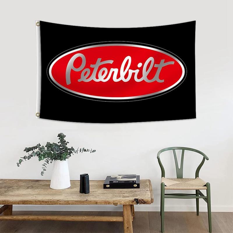 Peterbilt Flag 3x5 Feet Banner,Funny Man Cave Wall Tapestry with Brass Grommets for College Dorm Room