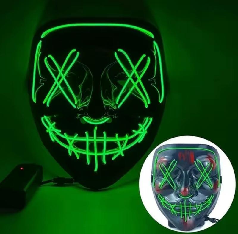 Pop trend Halloween Mask LED Light up Mask Scary mask for Festival Cosplay Halloween Costume Masquerade Parties, Carnival ,Gift Accessories