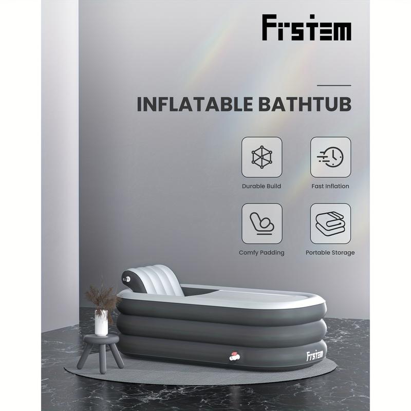 Department SInflatable Bath Tub for Adults, Portable Foldable Hot Tub with Wireless Electric Air Pump, 64