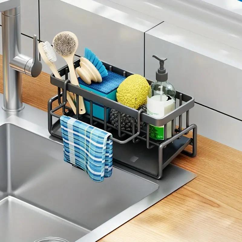 Kitchen Sink Storage Rack, Multifunctional Kitchen Countertop Sponge Storage Rack, Space Saving Kitchen Storage Rack, Kitchen Accessories