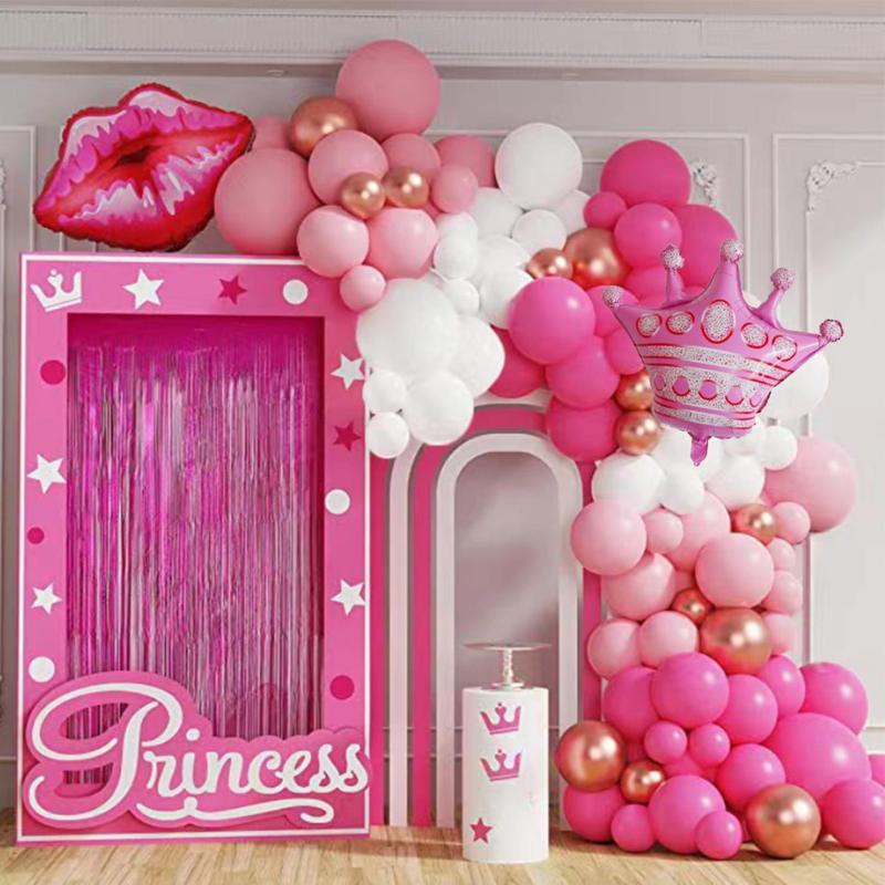 Princess Themed Balloon Arch Kit, 128pcs set Mixed Color Balloon, Latex Balloon for Birthday Party Decoration