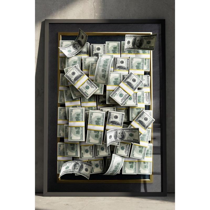 Cash Money Wall Art Decor Cash Man Cave Interior Wall Art Decor Stacks of Money Design Rich Wall Art Money Office Decor Gift For Him Print