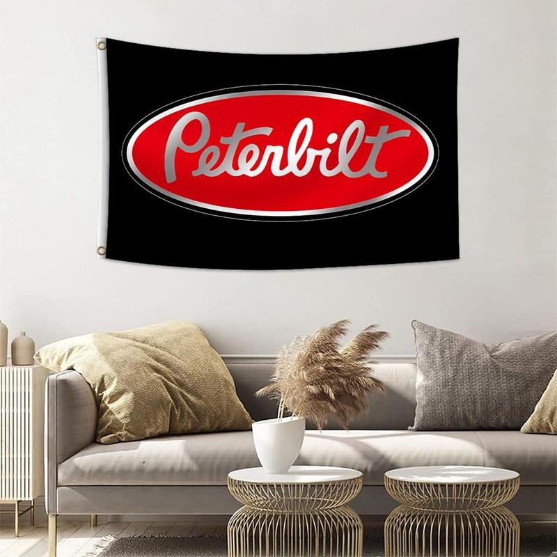 Peterbilt Flag 3x5 Feet Banner,Funny Man Cave Wall Tapestry with Brass Grommets for College Dorm Room