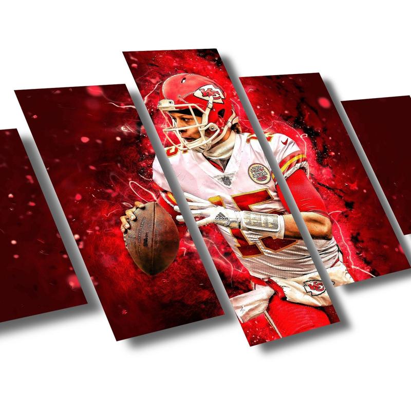 Patrick Mahomes Wall Art, Patrick Mahomes Poster, Kansas City Chiefs Poster, Gift for Birthday, UnFramed,Gift for Men