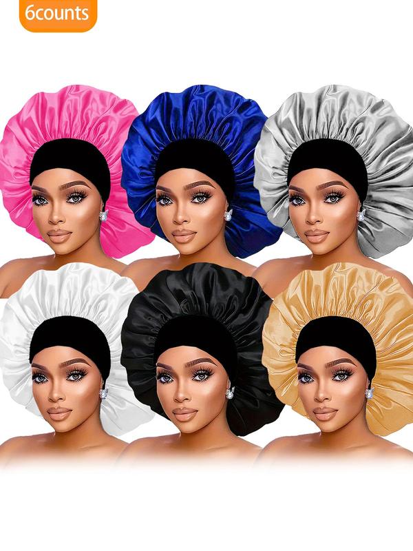 Solid Color Silky Hair Bonnet, 2024 New Style Soft Breathable Sleeping Bonnet, Hair Bonnet for Women, Fashion Accessories for Daily Use