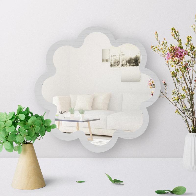 Flower Shaped Wall Mounted Mirror, 1 Count Creative Decorative Mirror, Wall Hanging Mirror for Home Bathroom Living Room Bedroom