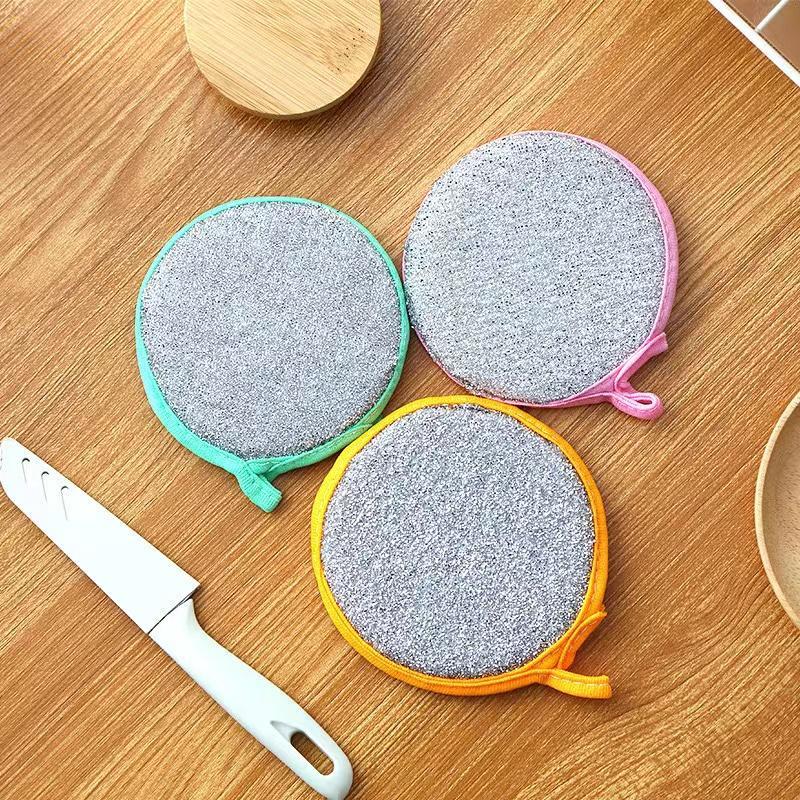 Random Color Double-sided Dishwashing Sponge, 10pcs Portable Durable Hanging Multifunctional Kitchen Cleaning Sponge, Household Cleaning Tool