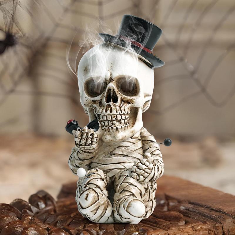 Halloween Skull Design Candle Holder, Creative Skull Design Incense Holder, Decorative Candle Holder for Home Decor, Room Decor, Birthday Gift Ideas