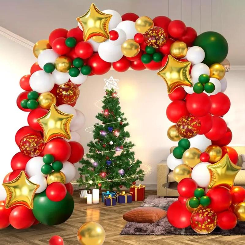 Christmas Balloon Garland Arch Kit, 75pcs set Mixed Color Balloon Set, Latex Balloon for Wedding & Party & Anniversary & Birthday Decoration