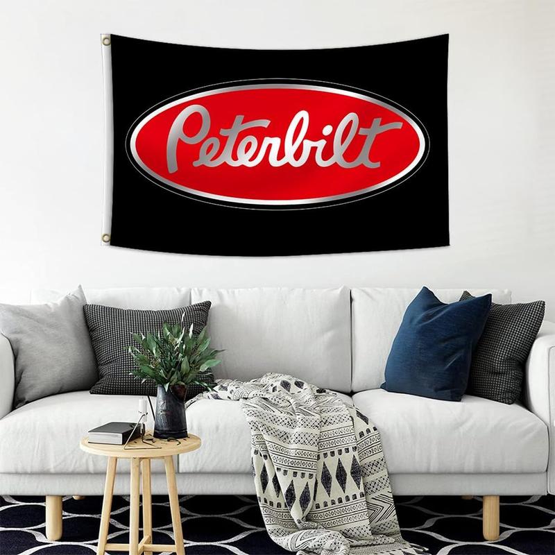 Peterbilt Flag 3x5 Feet Banner,Funny Man Cave Wall Tapestry with Brass Grommets for College Dorm Room