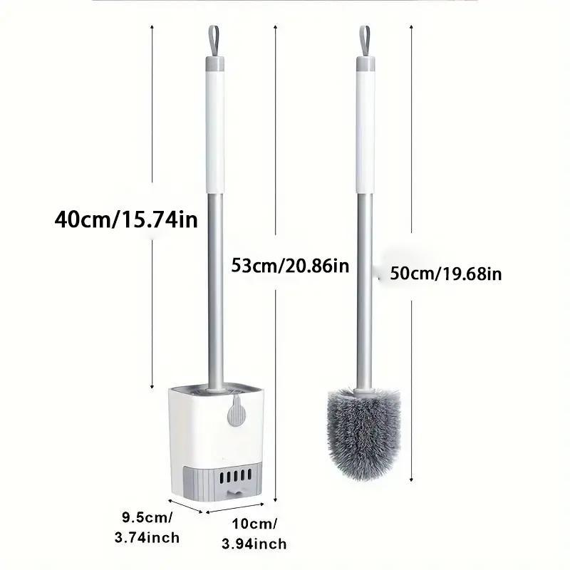 Toilet Brush and Holder Set, 1 Set Wall Mounted Long Handle Toilet Brush and Holder, Household Cleaning Supplies for Bathroom, 2024 Home Bundles