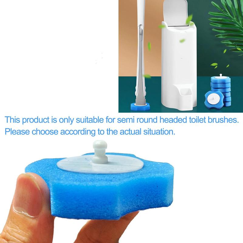 24pcs Disposable Toilet Brush Replacement Sponge Head,  No Dead Corner Toilet Brush Head For Home Apartment College Dorm