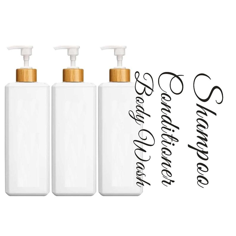 3pcs set 500ml Shampoo Dispenser, Empty Refillable Conditioner Dispensing Pump Bottle, Bathroom Shower Gel Dispenser