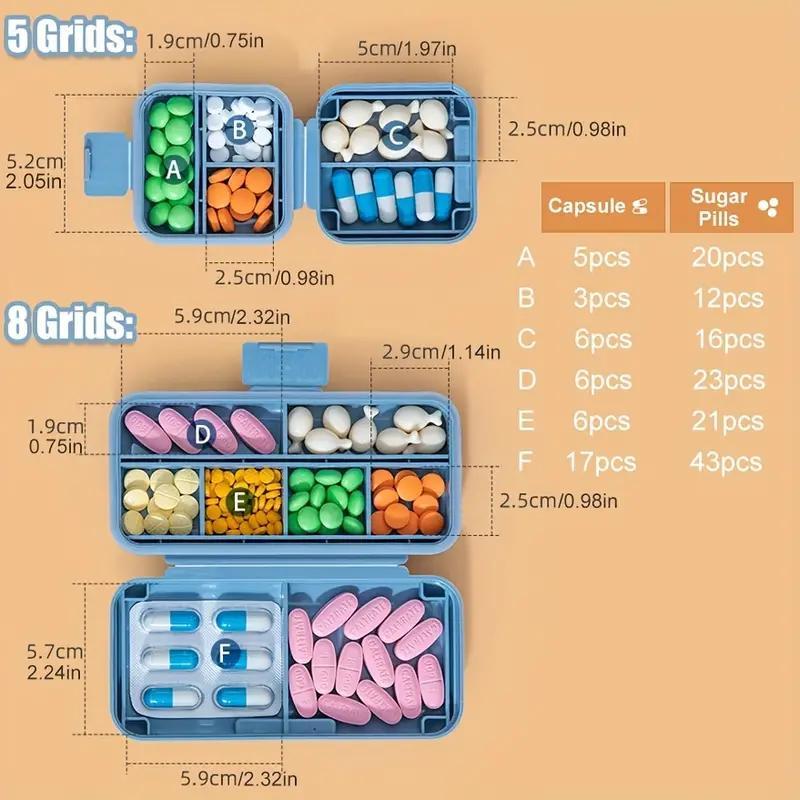 Multi-grid Medicine Storage Box, 1 Count Portable Mini Box, Multifunctional Jewelry Organizer for Outdoor Travel, Summer Gift