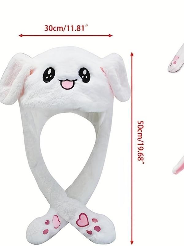 Cute Rabbit Design Hat, Glowing Hat with Moveable Bunny Ears, Fashion Accessories for Women & Men, Luminous Hat for Party