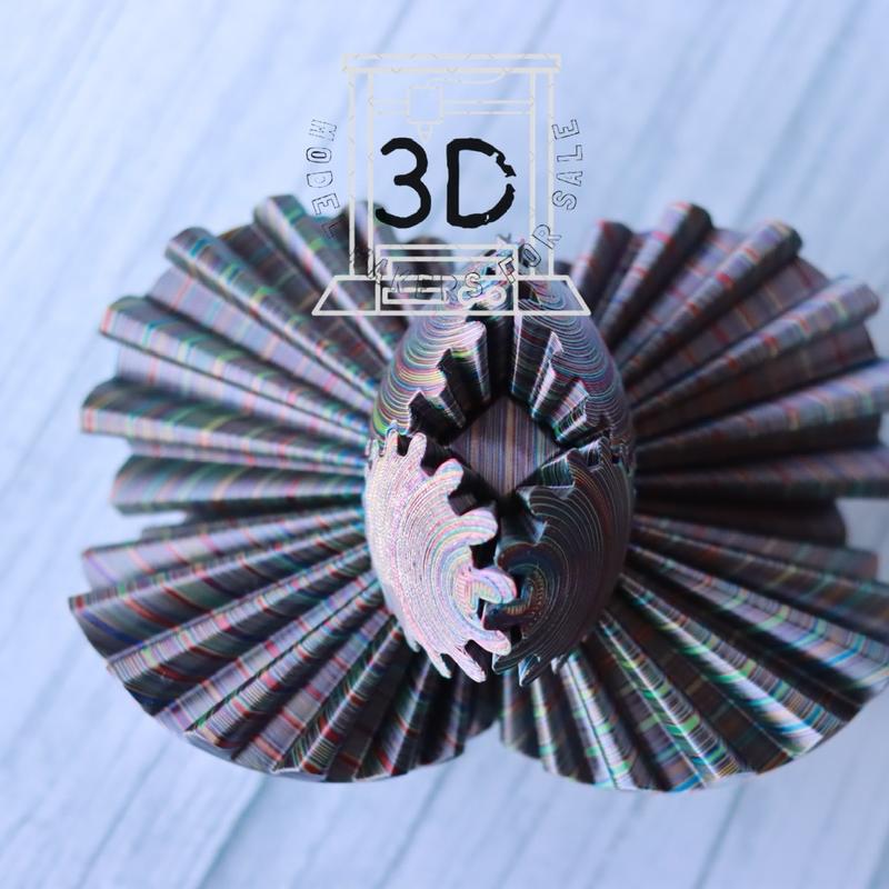 3D Printed - Mechanical Gear Ball Figurine