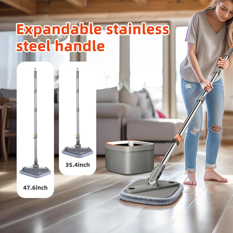 Free shipping!!TikStar Spin Mop & Bucket Set with Self-Separating Dirty Water & Clean Water System, Self-Drying 360° Spin Square Mop Head for Hardwood Tile Marble Floors,Cleaning Mop after the party,a