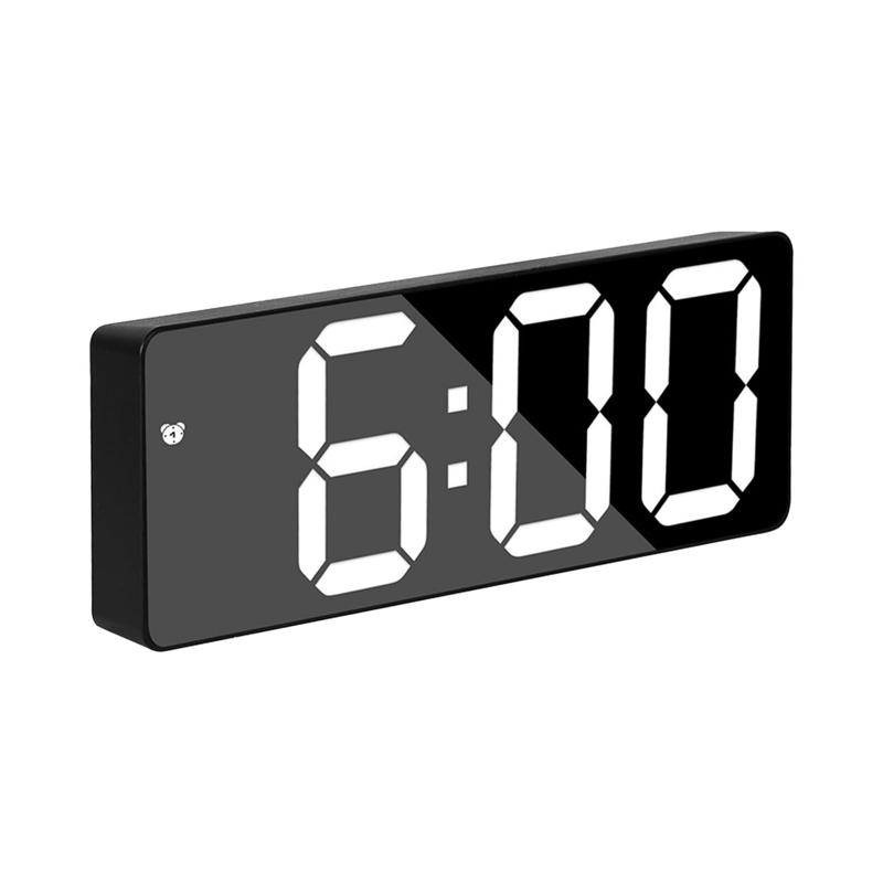 Alarm Clock Led Display,Digital Alarm Clock for Bedrooms,6.5 inch LED Display with White Digits, 3 Levels Brightness Adjustable,Small Electronic Desk Clock for Kitchen Office（Black） digital clocks Decor