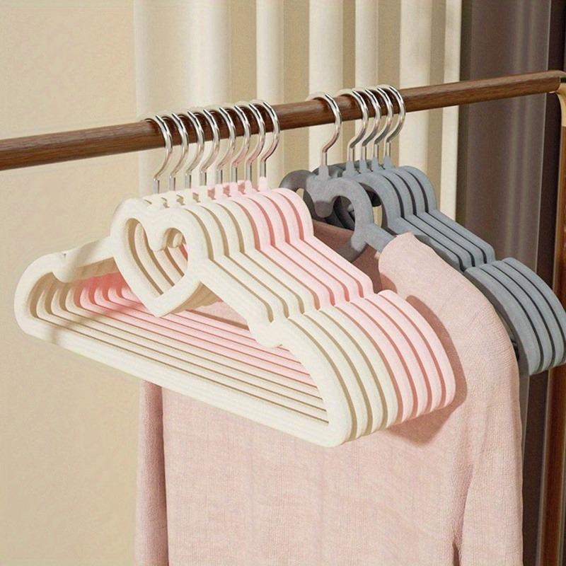 Heart Design Coat Clothes Hanger, 10pcs set Non-slip Clothes Hanger, Household Storage Organizer for Bedroom, Closet, Wardrobe