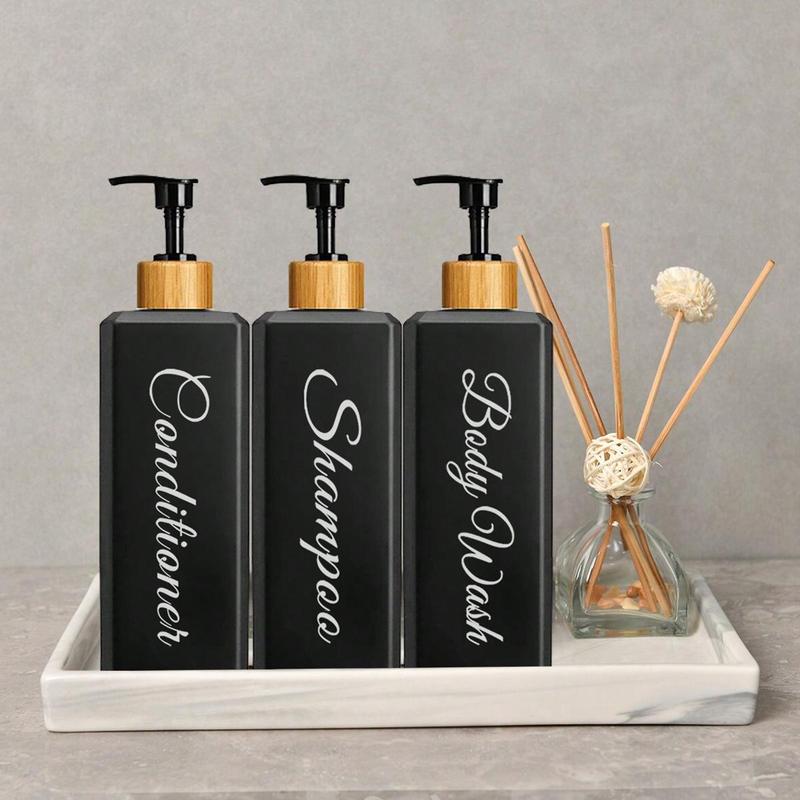 3pcs set 500ml Shampoo Dispenser, Empty Refillable Conditioner Dispensing Pump Bottle, Bathroom Shower Gel Dispenser