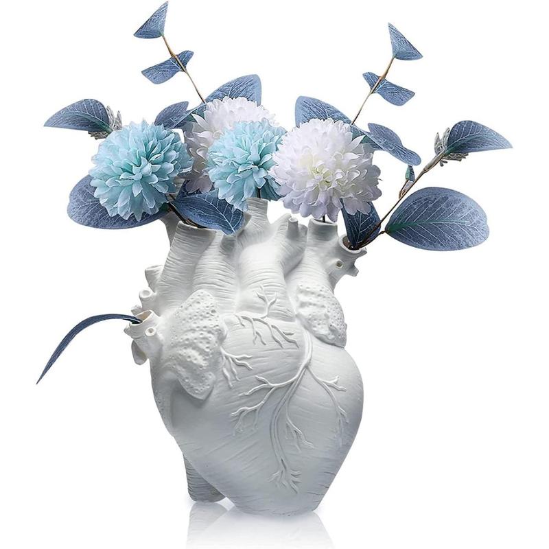 Heart Shaped Decorative Vase without Flower, 1 Count Modern Unique Resin Vase, Decorative Vase for Home Wedding Desktop Living Room Decoration