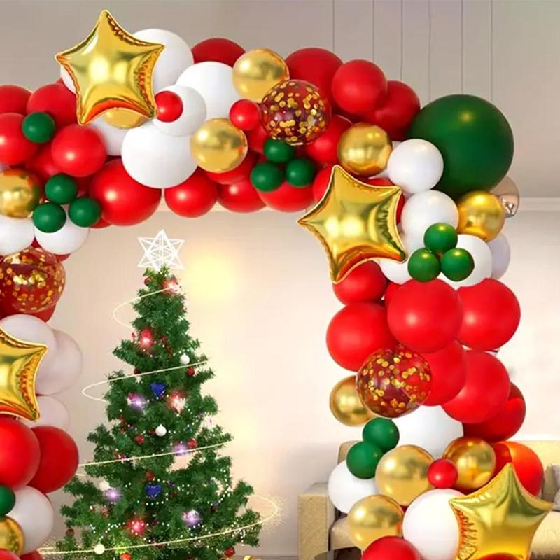 Christmas Balloon Garland Arch Kit, 75pcs set Mixed Color Balloon Set, Latex Balloon for Wedding & Party & Anniversary & Birthday Decoration