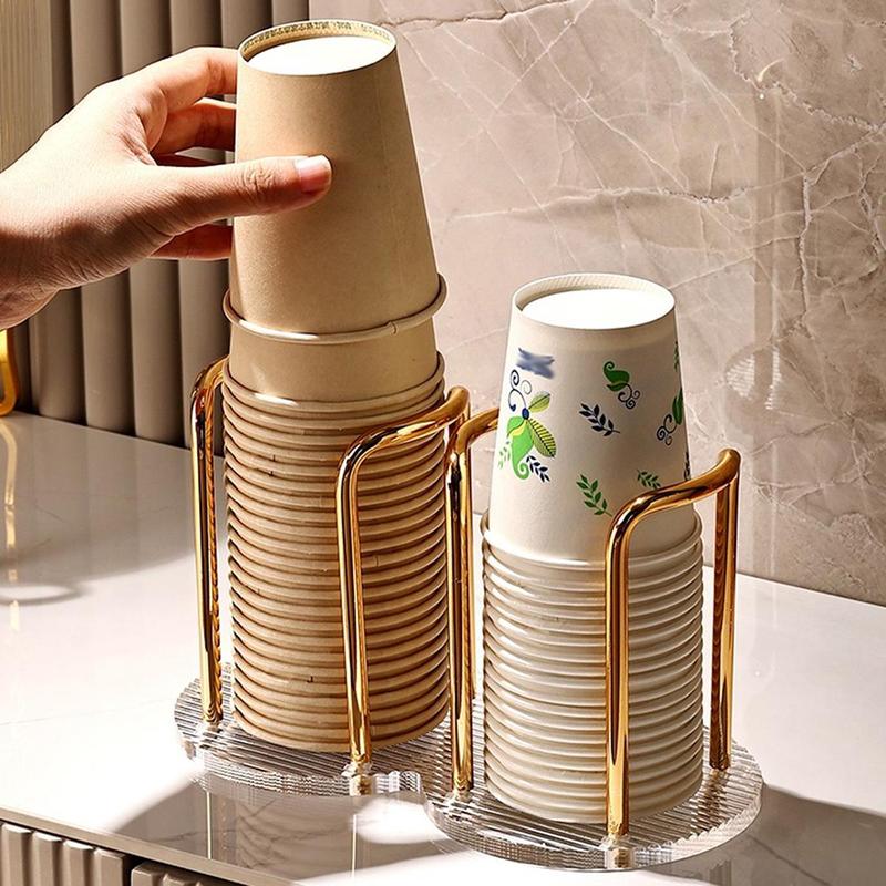 Disposable Paper Cup Holder, Modern Desktop Water Cup Storage Rack, Cup Organizer for Home Cafe Bar Office Hotel Decor