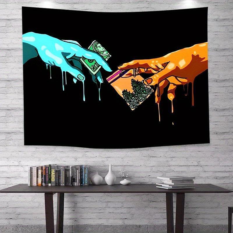 Modern Street Art Tapestry, Hands Pattern Wall Hanging Tapestry, Wall Art for Living Room, Bedroom, Home Decor, Room Decor