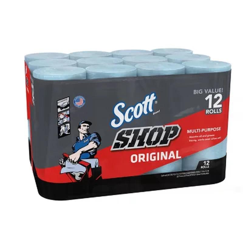 Scott Shop Towels Original 55 Sheets Roll, 12 Rolls Cleaning Toilet