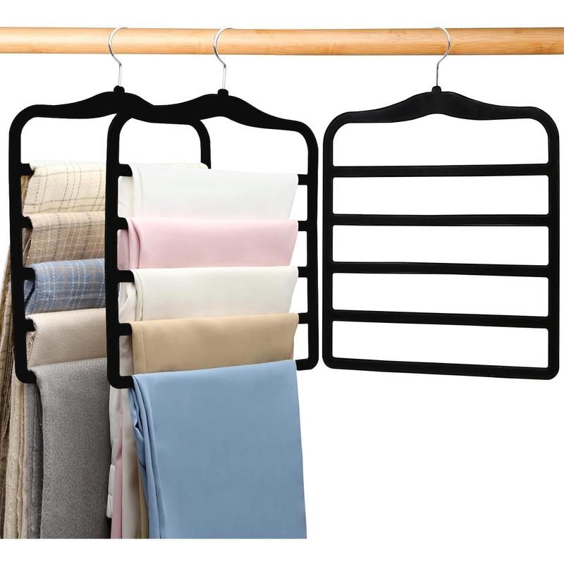 Organizers and Storage,3 Pack Organization and Storage Pants-Hangers-Space-Saving,Velvet Hanger for Dorm Room for College Students Girls Boys Guys Hanging Jean Scarf