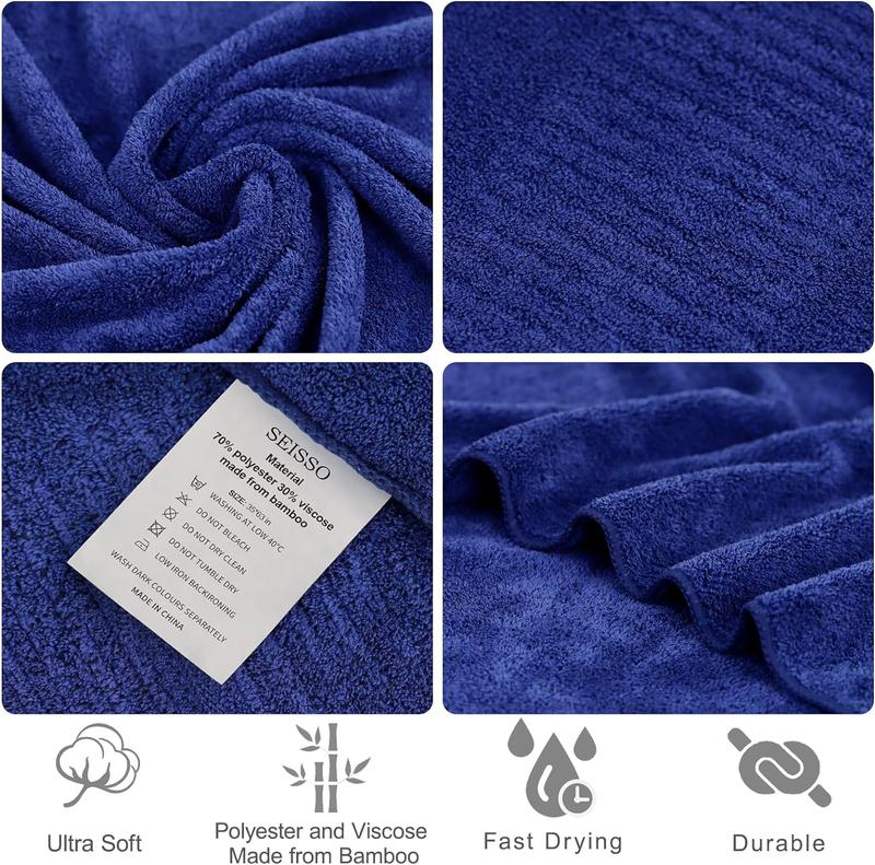 SEISSO Bath Towels 4 Counts  Premium Large Towels for Bathroom 35 x 63 Inches Ultra Soft and Quick Dry Luxury Bath Sheet, Lightweight Shower Towel