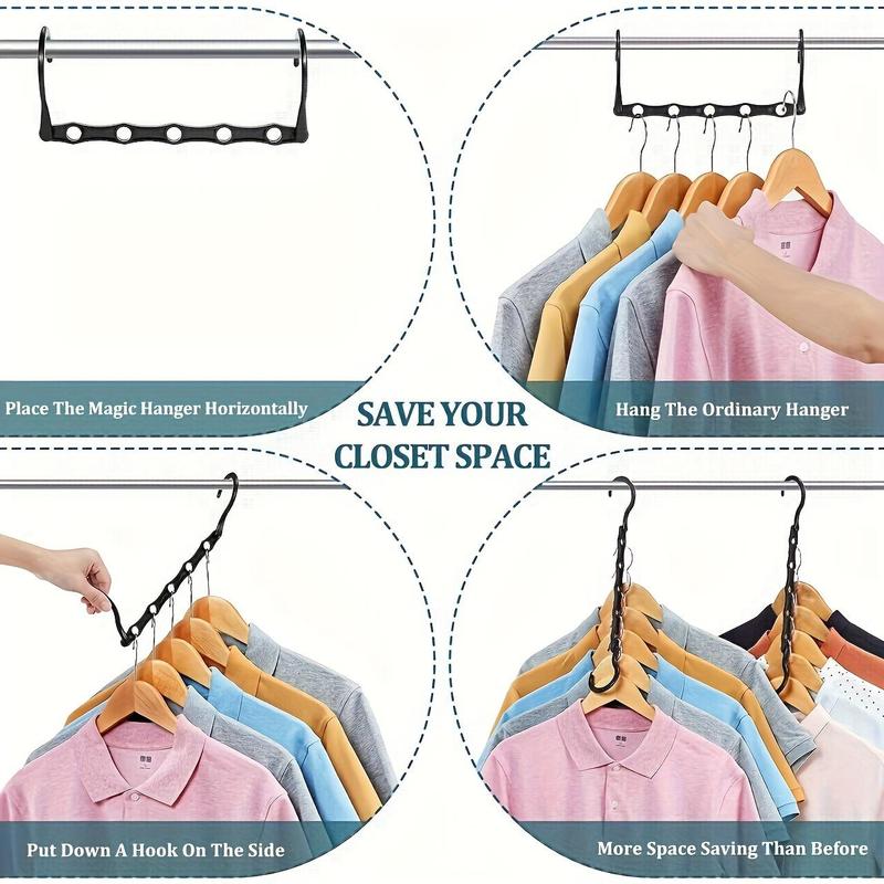 Multifunctional Clothes Hanger, 5 Counts 10pcs Space Saving Clothes Hanger, Clothes Storage Rack, Clothes Organizer for Home, Clothes Display Rack