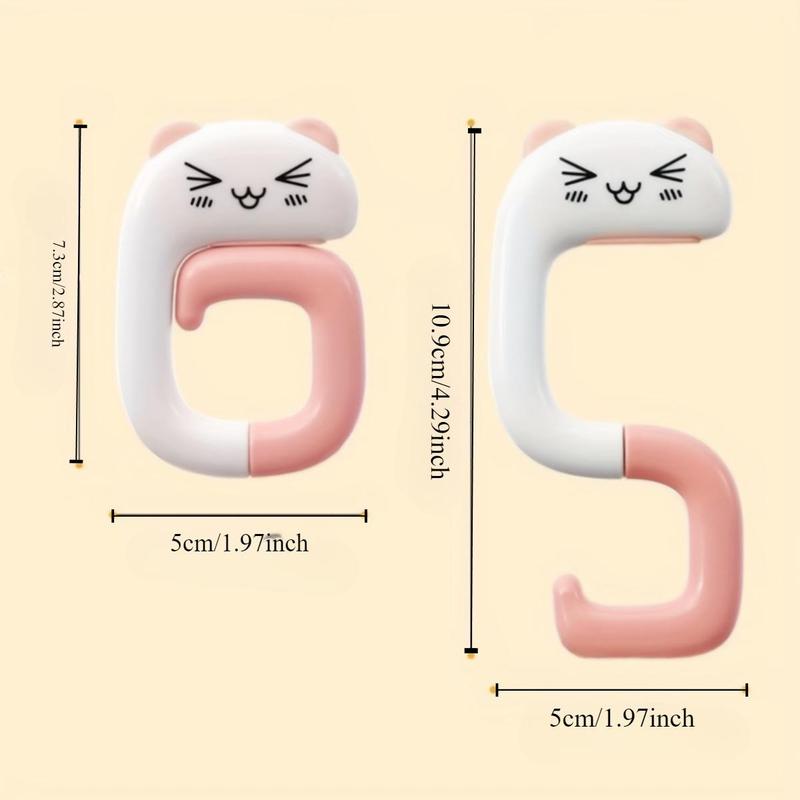 Cute Cat Design Handbag Hanger, Portable Adjustable Desk Handbag Holder, Home Storage Organizer for Living Room Bedroom Bathroom