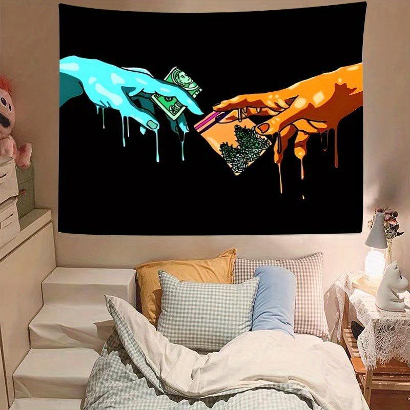 Modern Street Art Tapestry, Hands Pattern Wall Hanging Tapestry, Wall Art for Living Room, Bedroom, Home Decor, Room Decor